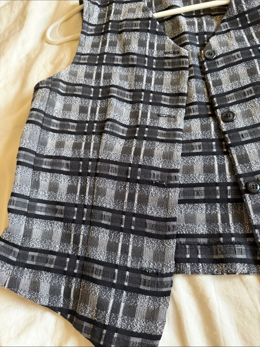 Vintage Black and Grey Vest Tank Top - Picture 3 of 4